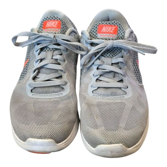Nike Revolution 3 Wolf Grey Hyper Orange Women's Tennis Shoes Sneakers 8.5 - Picture 4 of 6